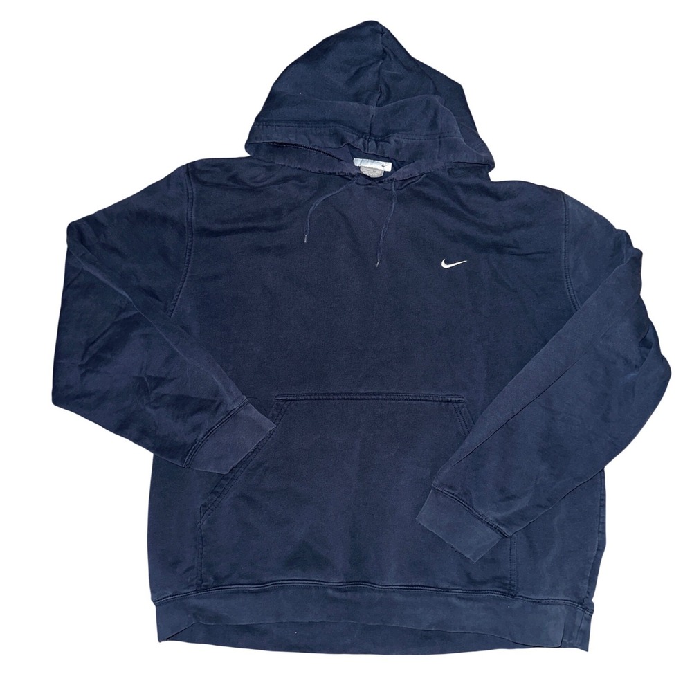 Nike Mens Pullover Hoodie Navy Blue Embroidered Swoosh XXL Sweatshirt